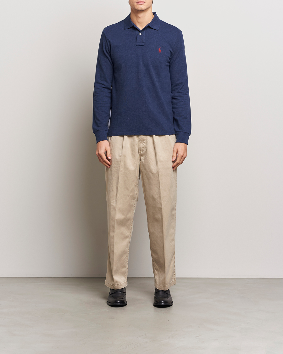 Heren | Polo's | Polo Ralph Lauren | Custom Slim Fit Long Sleeve Polo Spring Navy Heather