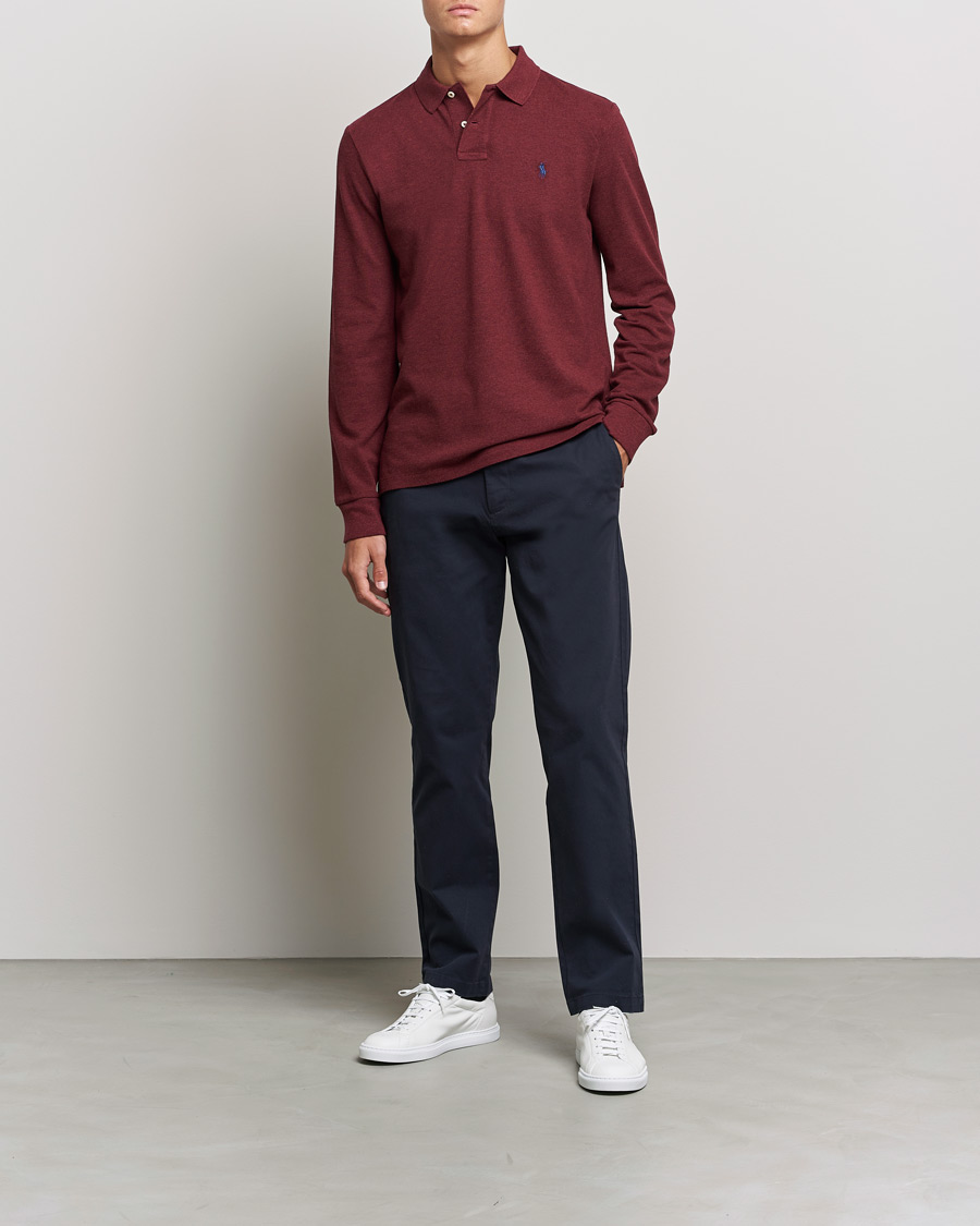 Heren | Truien | Polo Ralph Lauren | Custom Slim Fit Long Sleeve Polo Wine Heather
