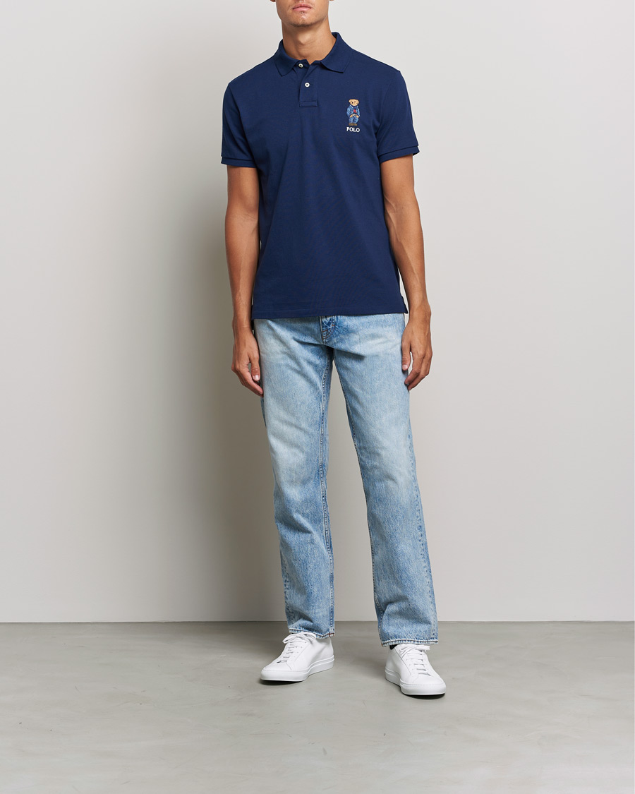 Heren | Polo's | Polo Ralph Lauren | Custom Slim Fit Denim Bear Polo Newport Navy