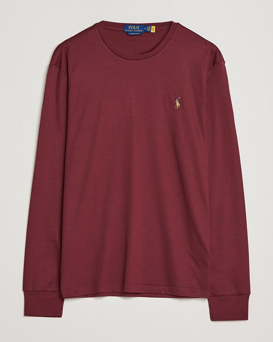 Heren | T-shirts | Polo Ralph Lauren | Luxury Pima Cotton Long Sleeve Tee Classic Wine