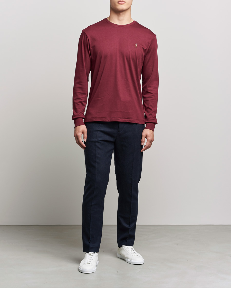 Heren | T-shirts | Polo Ralph Lauren | Luxury Pima Cotton Long Sleeve Tee Classic Wine