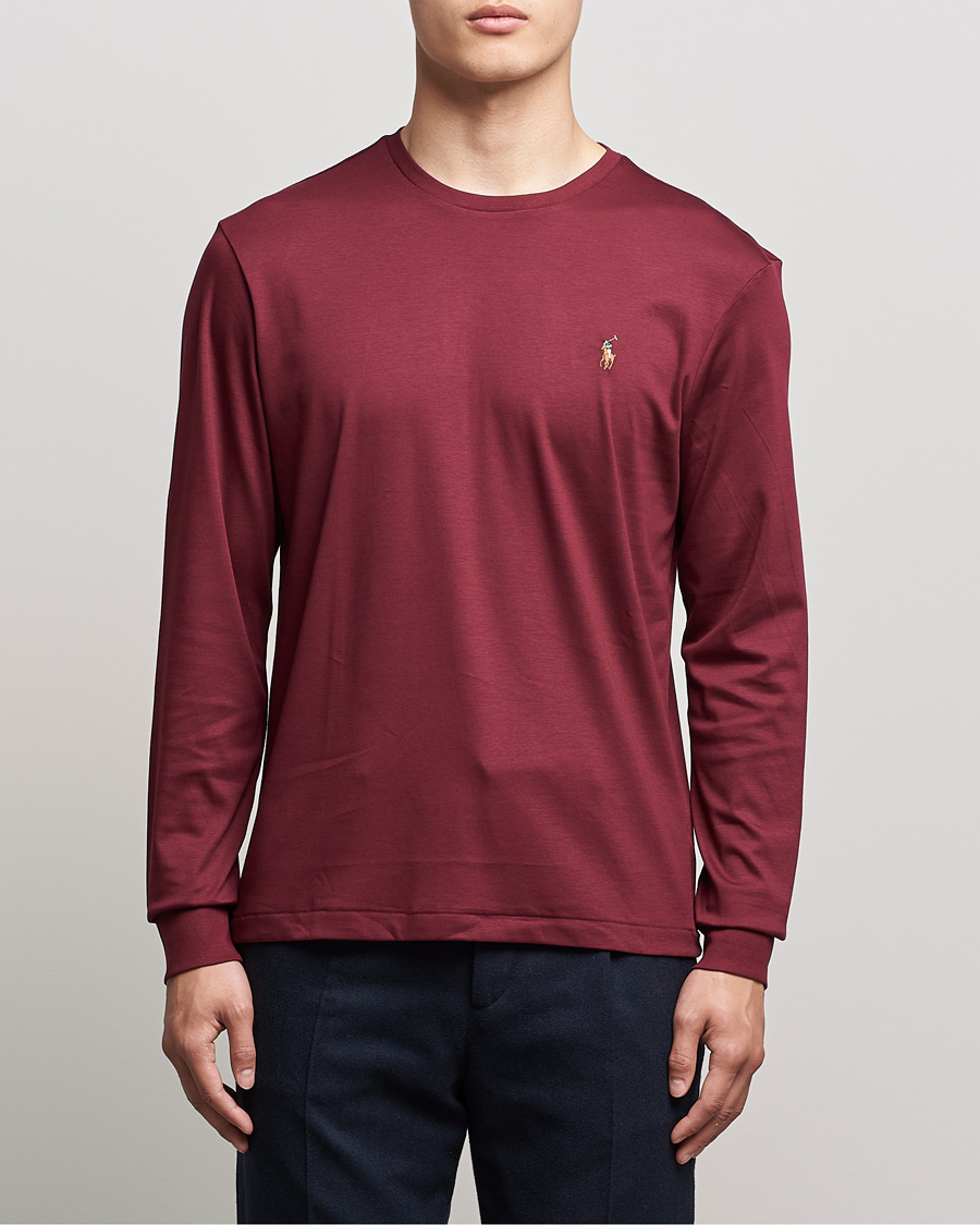 Heren | T-shirts | Polo Ralph Lauren | Luxury Pima Cotton Long Sleeve Tee Classic Wine