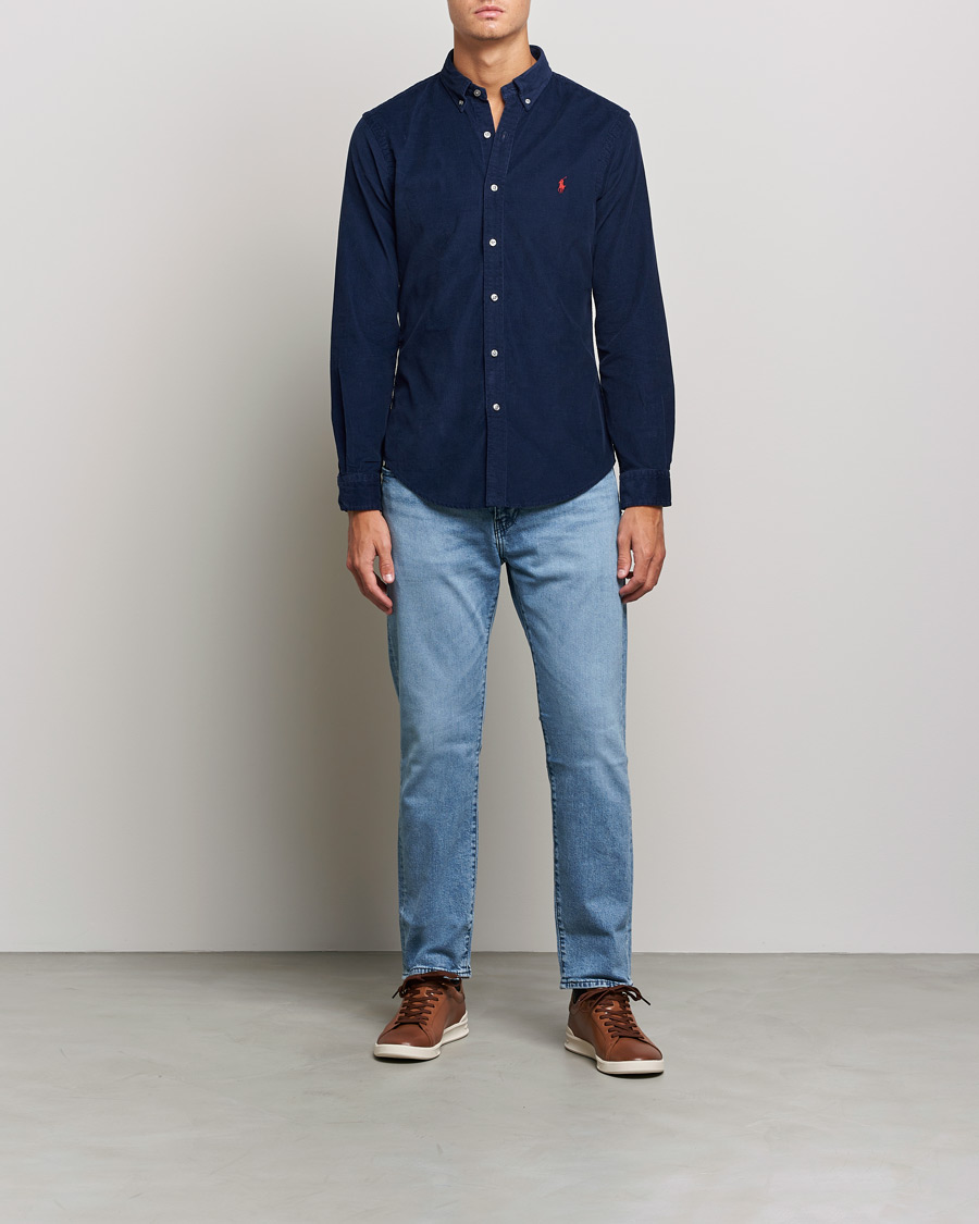 Heren | Overhemden | Polo Ralph Lauren | Slim Fit Corduroy Shirt Newport Navy