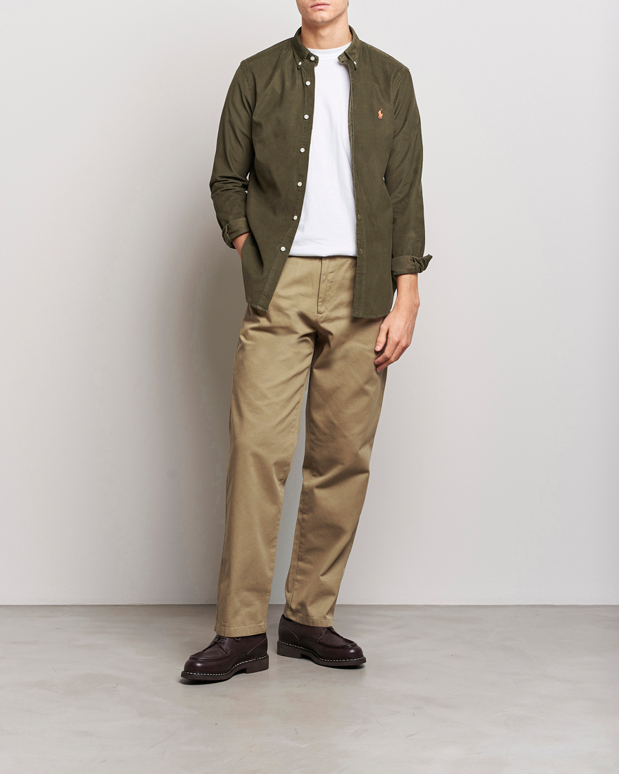 Heren | Overhemden | Polo Ralph Lauren | Slim Fit Corduroy Shirt Canopy Olive