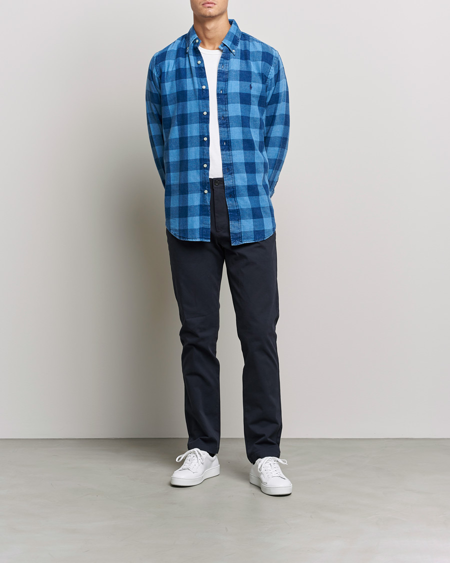 Heren | Overhemden | Polo Ralph Lauren | Custom Fit Double Faced Checked Shirt Blue/Black