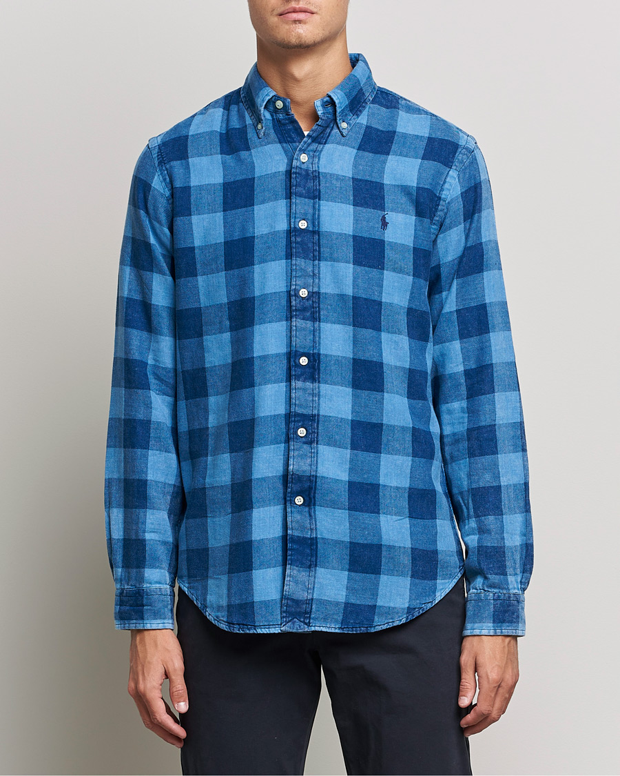 Heren | Overhemden | Polo Ralph Lauren | Custom Fit Double Faced Checked Shirt Blue/Black