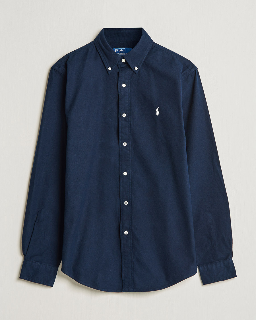 Heren | Overhemden | Polo Ralph Lauren | Custom Fit Brushed Flannel Shirt Hunter Navy