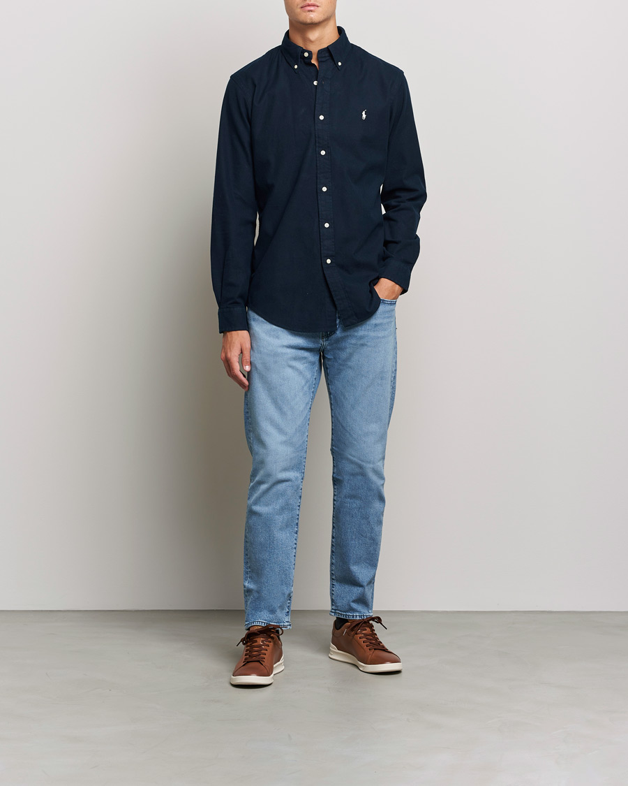 Heren | Overhemden | Polo Ralph Lauren | Custom Fit Brushed Flannel Shirt Hunter Navy