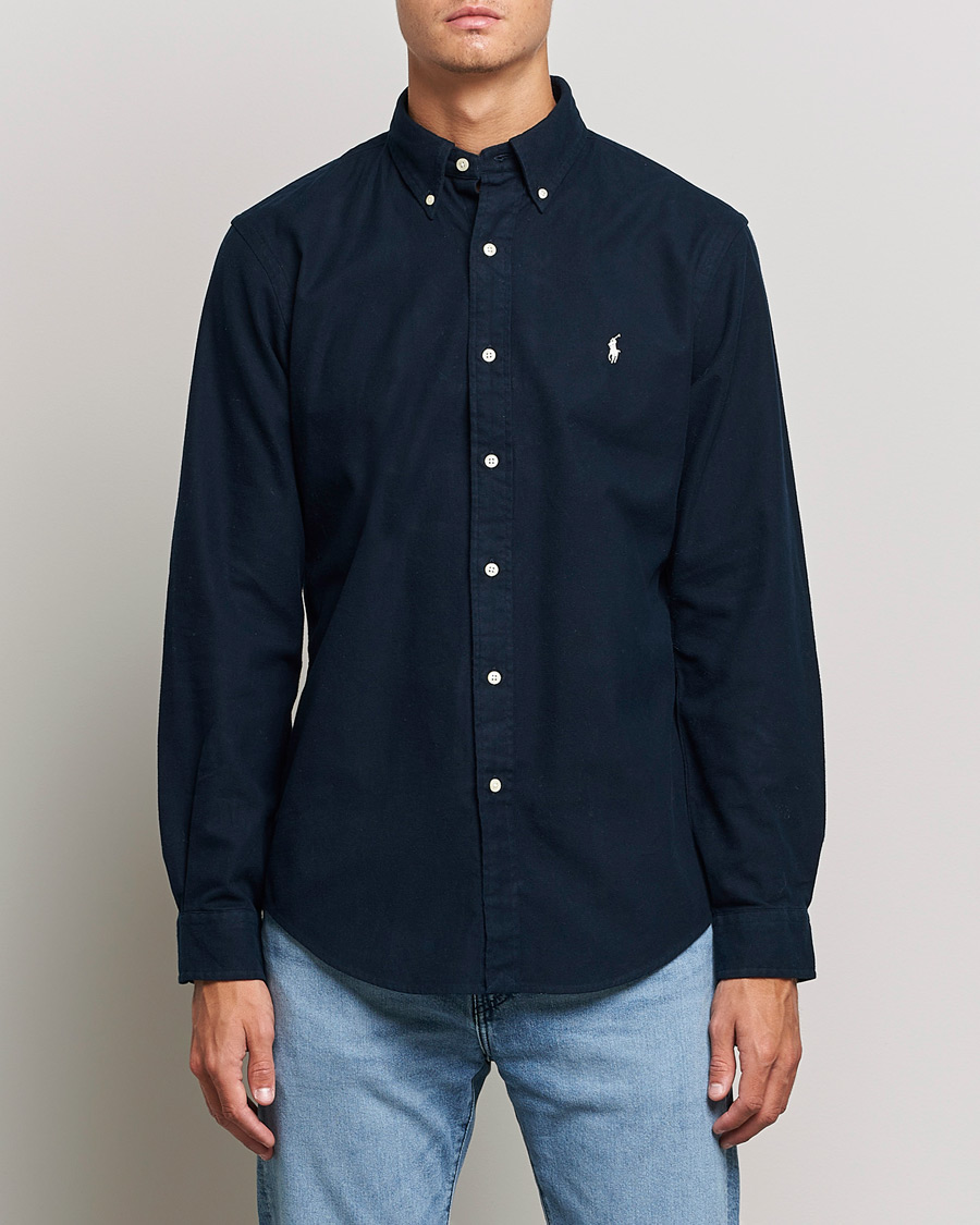 Heren | Overhemden | Polo Ralph Lauren | Custom Fit Brushed Flannel Shirt Hunter Navy