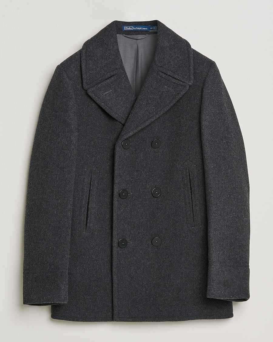 Heren | Jassen | Polo Ralph Lauren | Wool Melton Peacoat Navy Charcoal