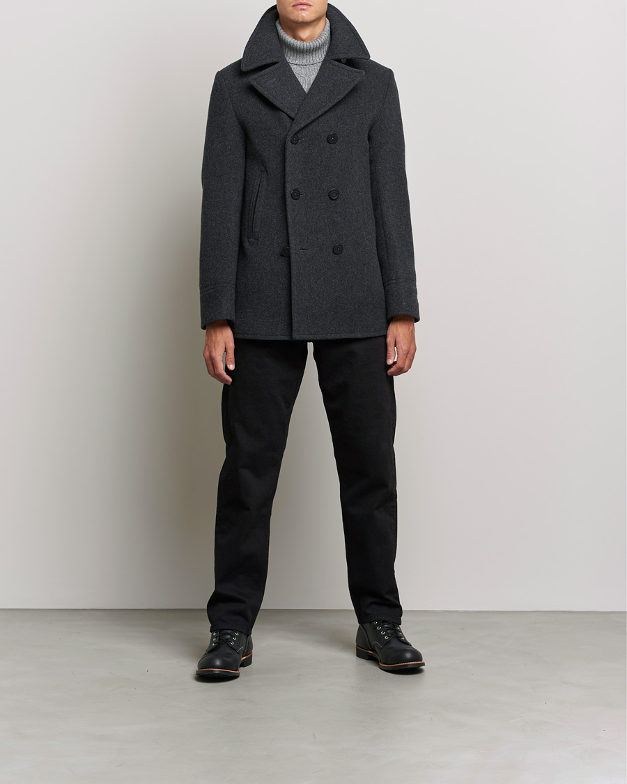 Heren | Jassen | Polo Ralph Lauren | Wool Melton Peacoat Navy Charcoal