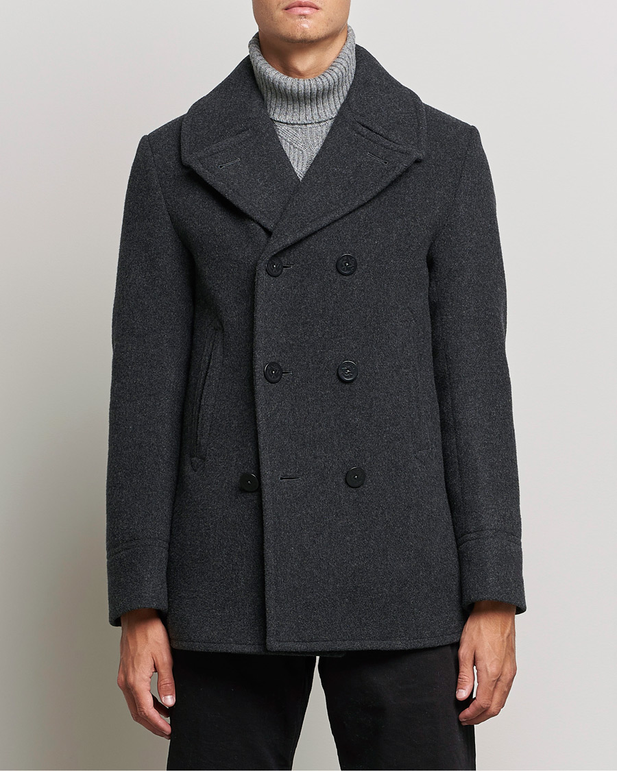 Heren | Jassen | Polo Ralph Lauren | Wool Melton Peacoat Navy Charcoal