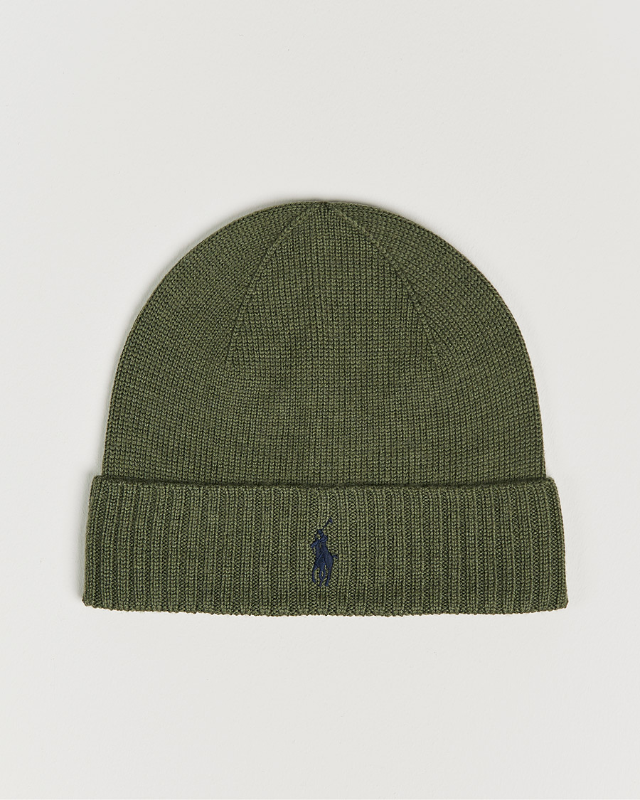 Heren | Polo Ralph Lauren Merino Wool Beanie Army Olive Heather | Polo Ralph Lauren | Merino Wool Beanie Army Olive Heather