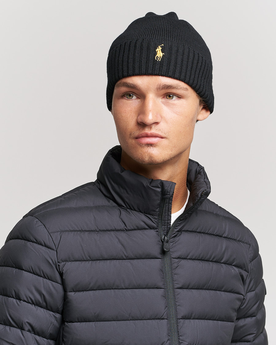 Heren |  | Polo Ralph Lauren | Merino Wool Beanie Black/Gold