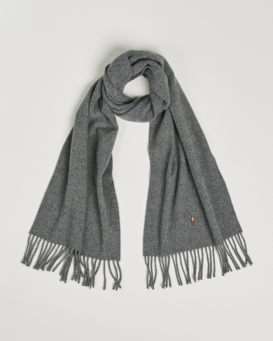 Heren | Polo Ralph Lauren Signature Wool Scarf Fawn Grey Heather | Polo Ralph Lauren | Signature Wool Scarf Fawn Grey Heather