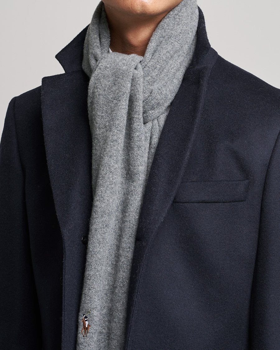 Heren | Polo Ralph Lauren Signature Wool Scarf Fawn Grey Heather | Polo Ralph Lauren | Signature Wool Scarf Fawn Grey Heather