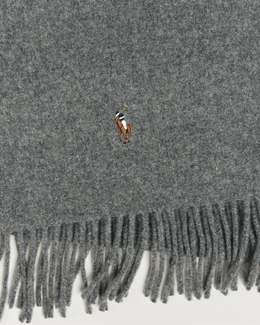 Heren | Polo Ralph Lauren Signature Wool Scarf Fawn Grey Heather | Polo Ralph Lauren | Signature Wool Scarf Fawn Grey Heather