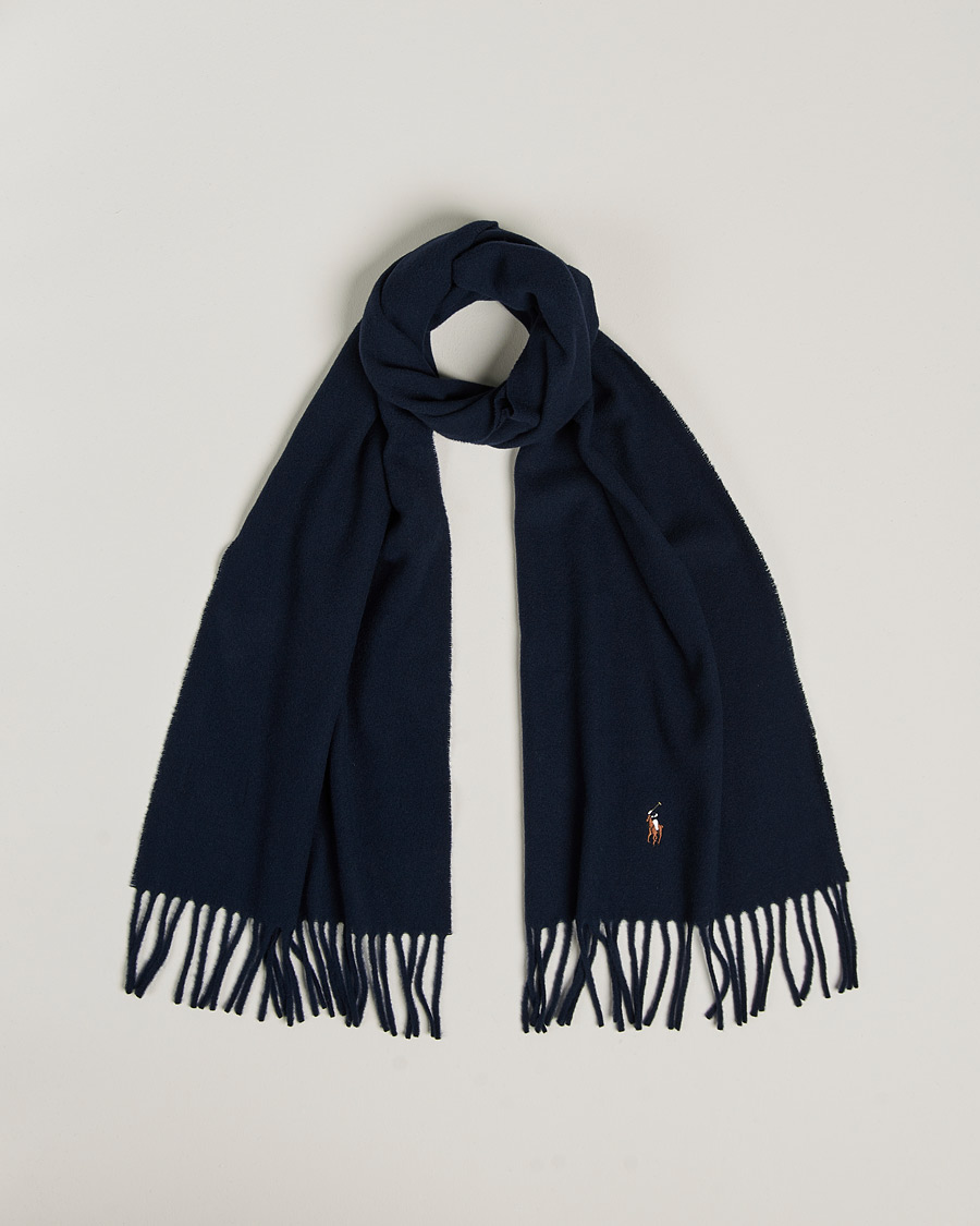 Heren | Polo Ralph Lauren Signature Wool Scarf Hunter Navy | Polo Ralph Lauren | Signature Wool Scarf Hunter Navy