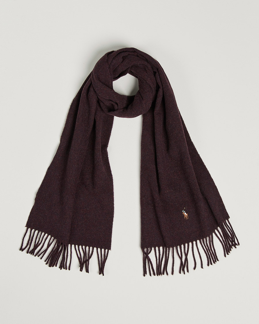 Heren | Polo Ralph Lauren Signature Wool Scarf Aged Wine Heather | Polo Ralph Lauren | Signature Wool Scarf Aged Wine Heather