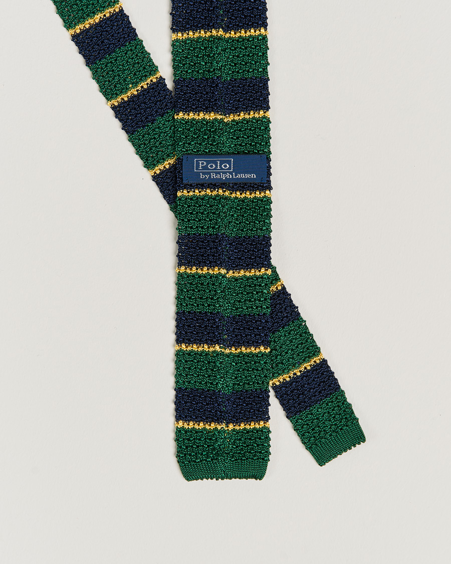 Heren | Stropdassen | Polo Ralph Lauren | Knitted Striped Tie Green/Navy/Gold
