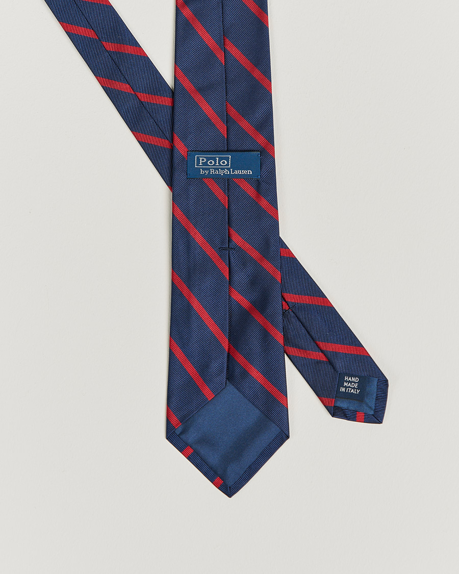 Heren | Donker pak | Polo Ralph Lauren | Striped Tie Navy/Red