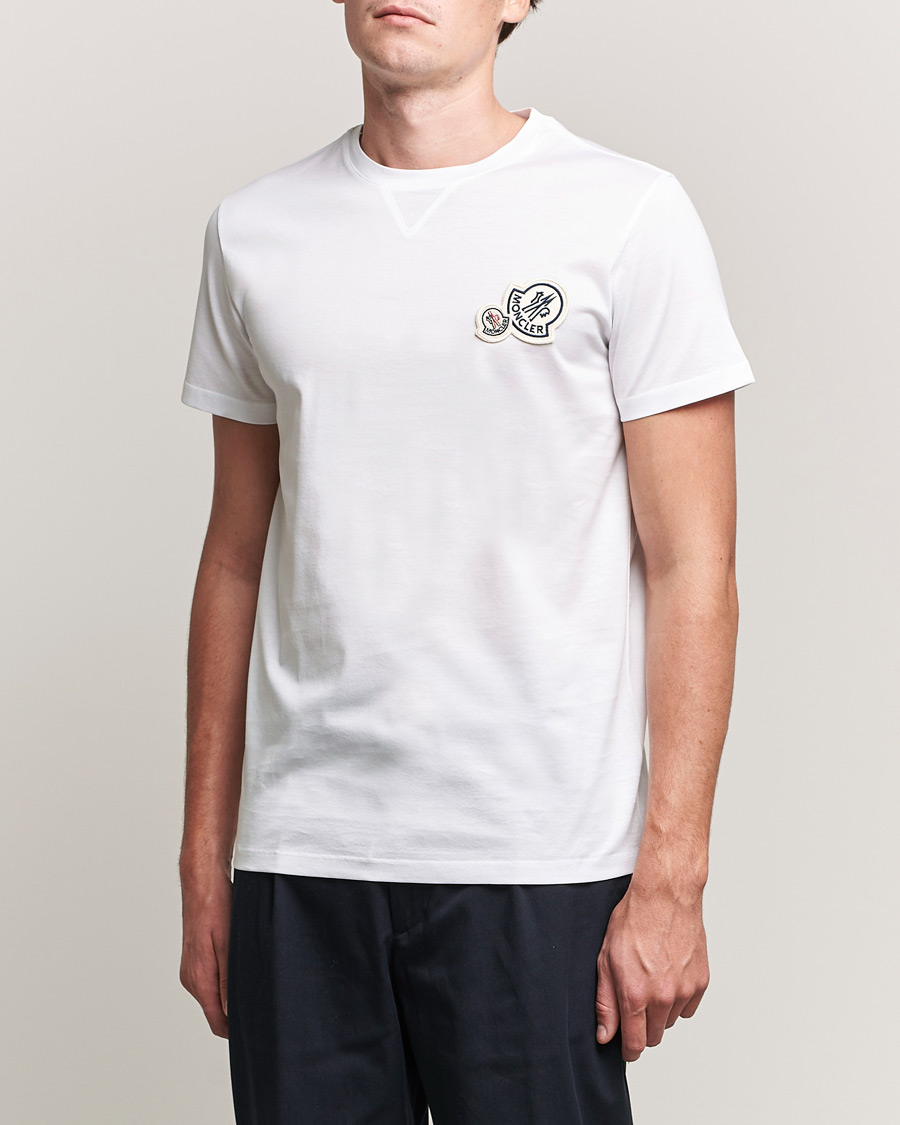 Heren | T-shirts | Moncler | Double Logo T-Shirt White