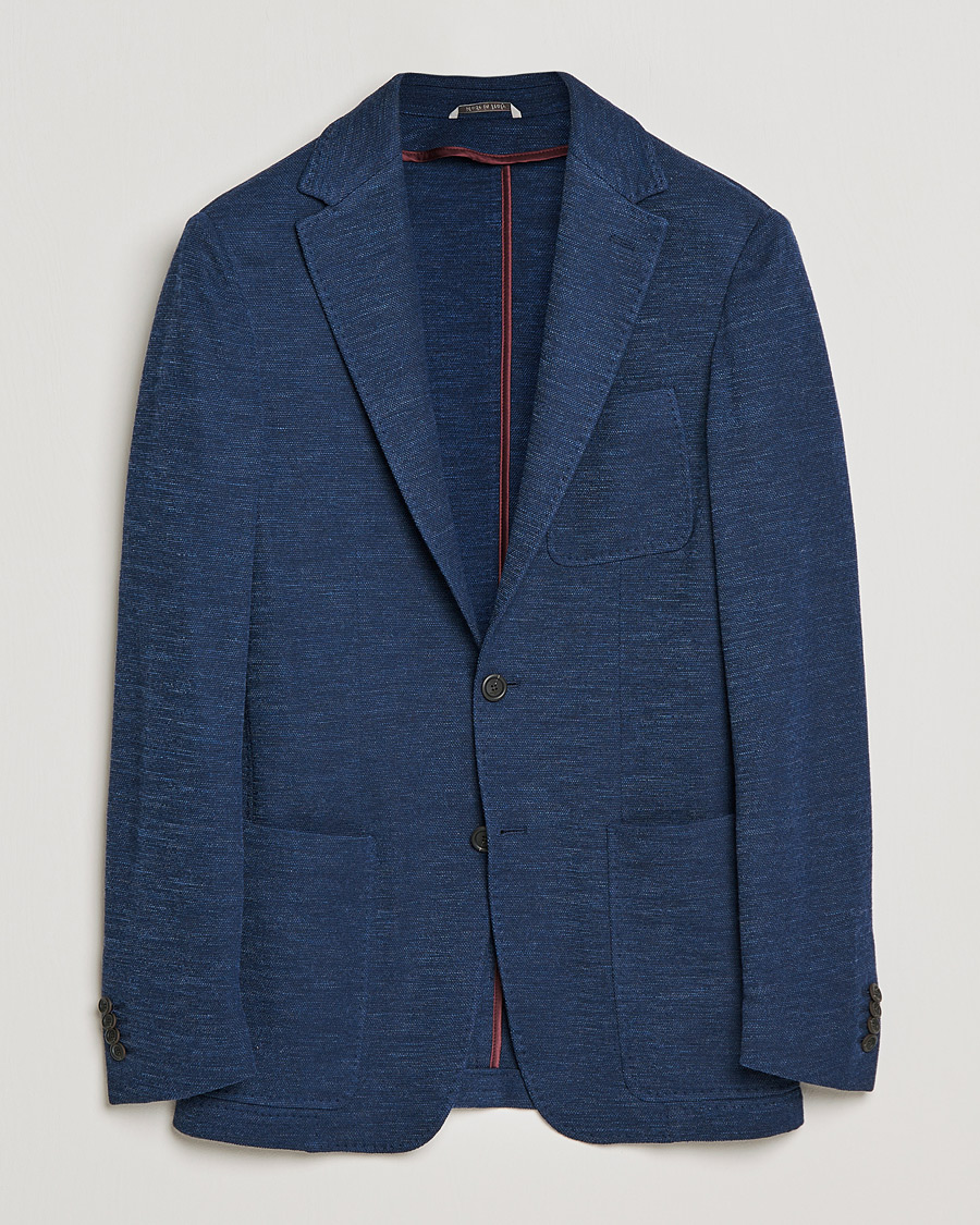Heren | Blazers | Canali | Structured Wool Jersey Jacket Dark Blue