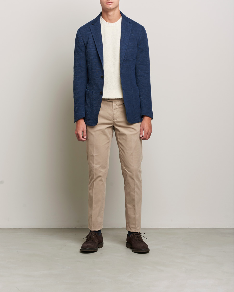 Heren | Blazers | Canali | Structured Wool Jersey Jacket Dark Blue