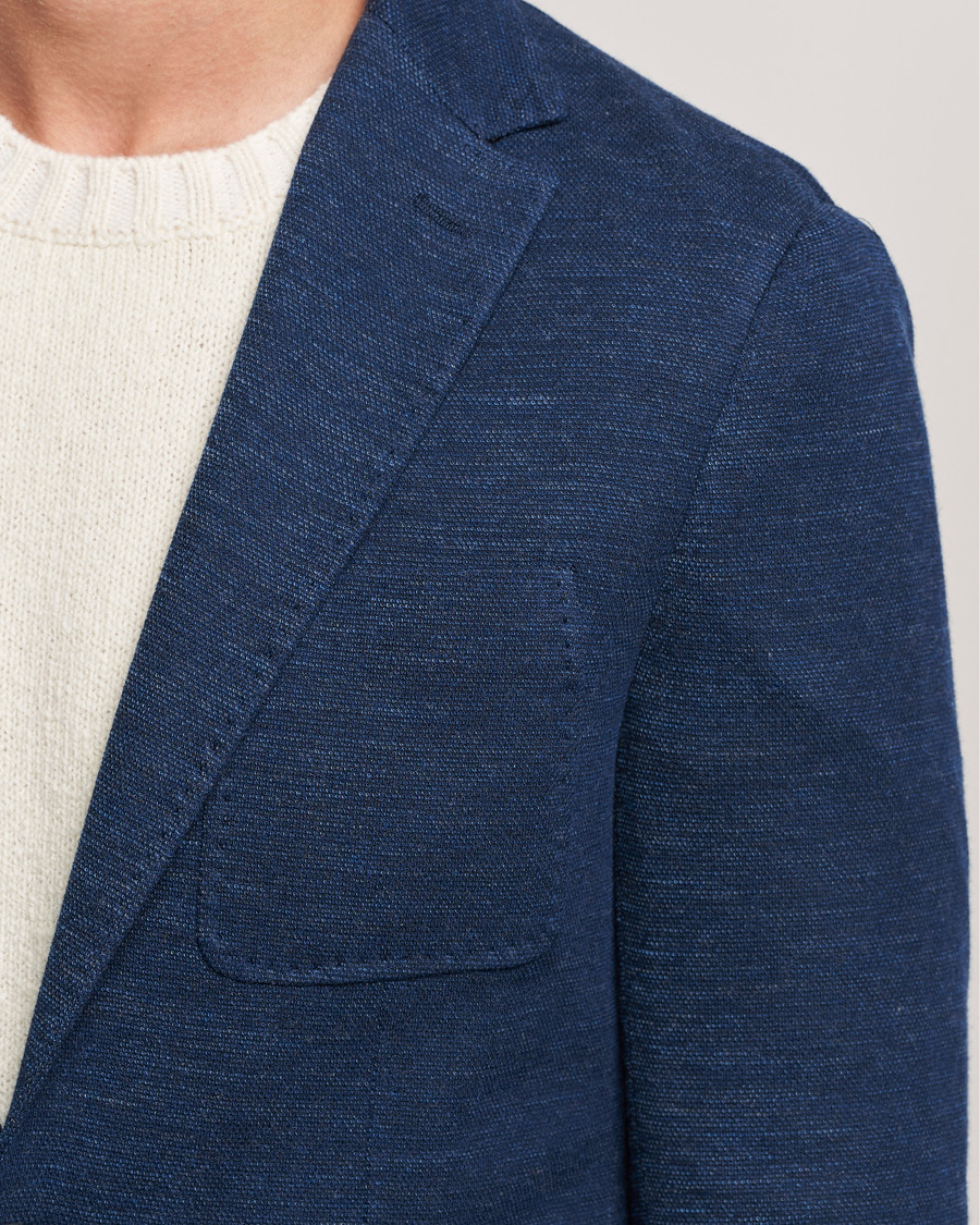 Heren | Blazers | Canali | Structured Wool Jersey Jacket Dark Blue