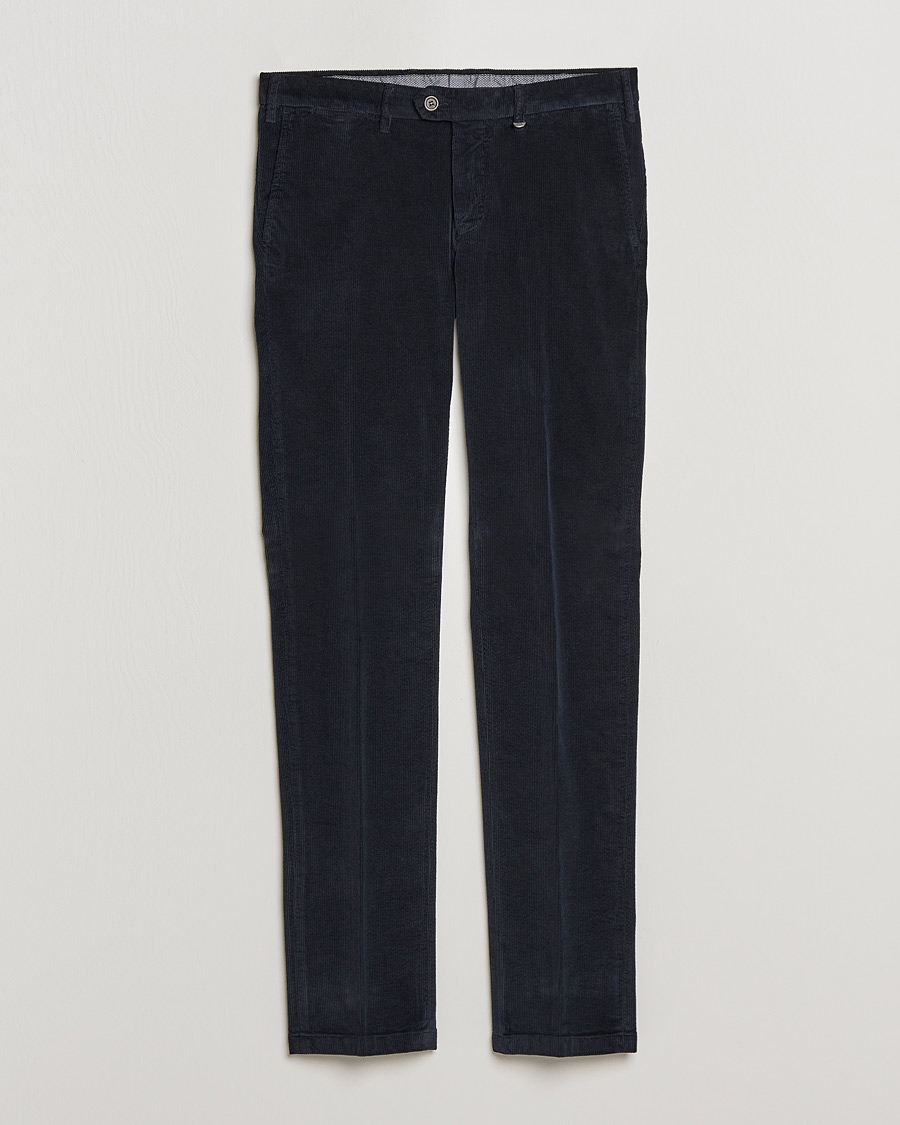 Heren | Broeken | Canali | Slim Fit Corduroy Trousers Navy
