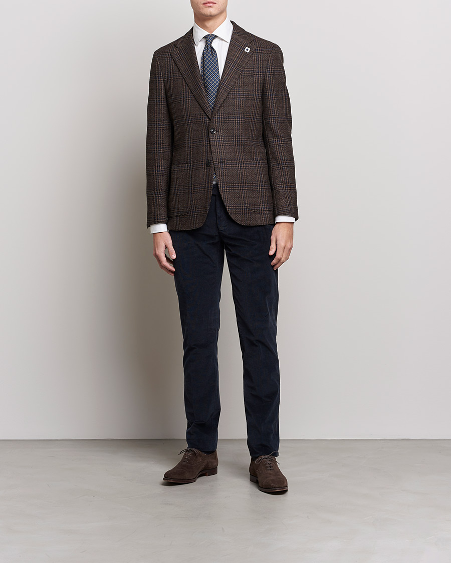 Heren | Broeken | Canali | Slim Fit Corduroy Trousers Navy