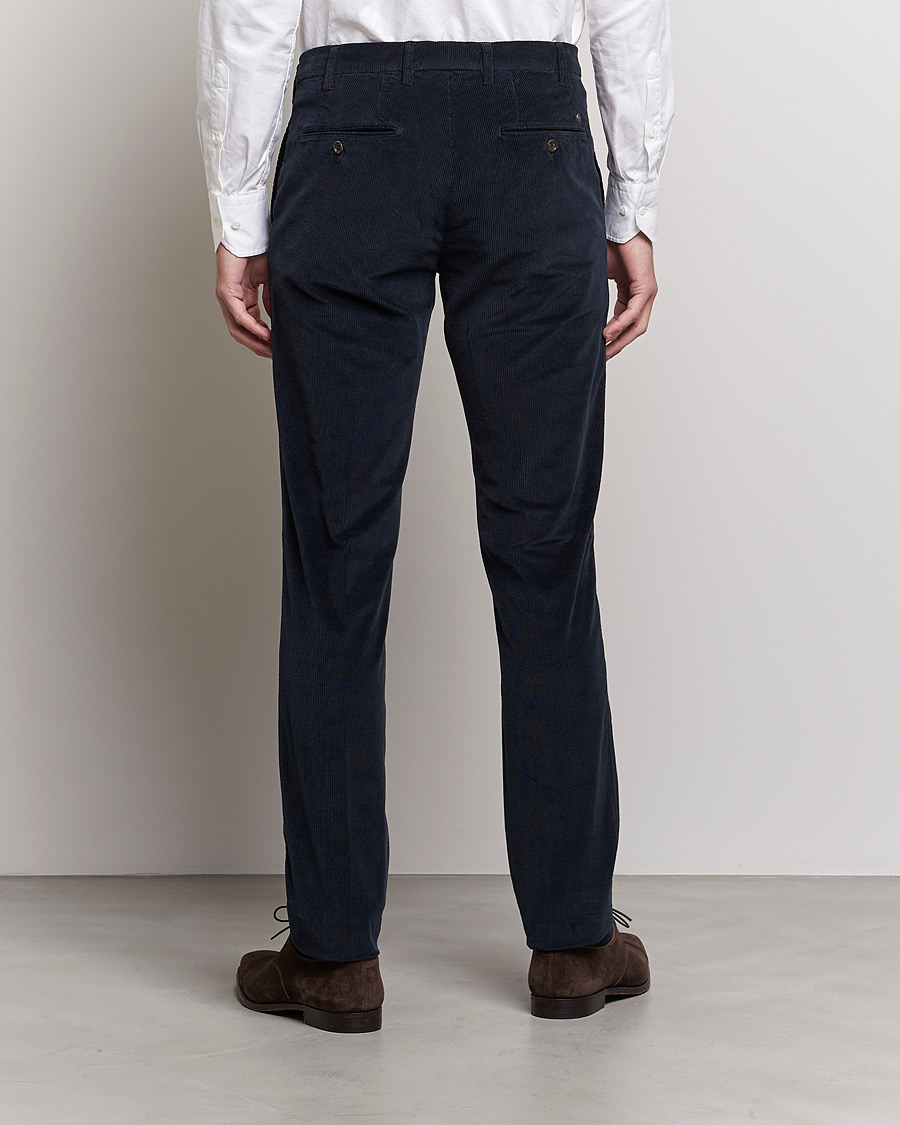 Heren | Broeken | Canali | Slim Fit Corduroy Trousers Navy