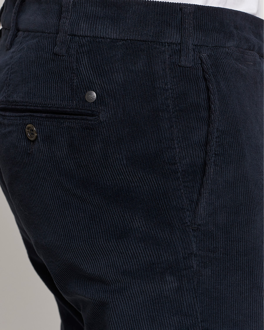 Heren | Broeken | Canali | Slim Fit Corduroy Trousers Navy