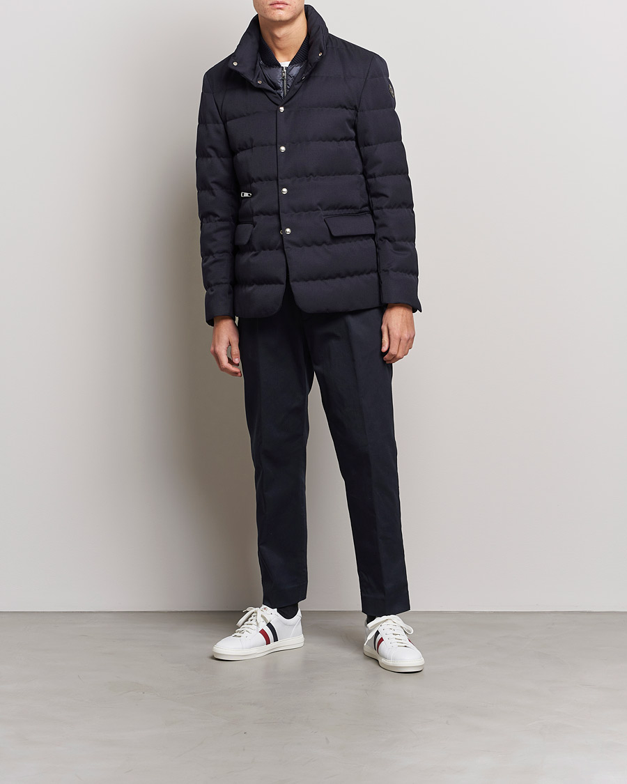 Heren | Jassen | Moncler | Bess Flannel Down Blazer Navy