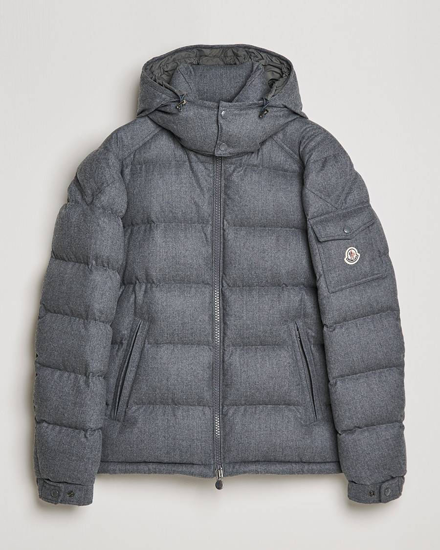 Heren | Jassen | Moncler | Montgenevre Flannel Down Jacket Grey Melange