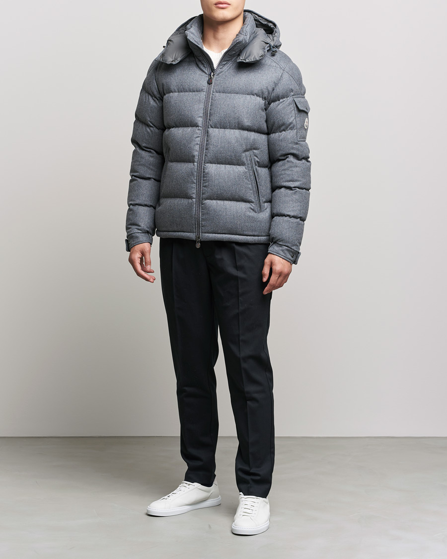 Heren | Jassen | Moncler | Montgenevre Flannel Down Jacket Grey Melange