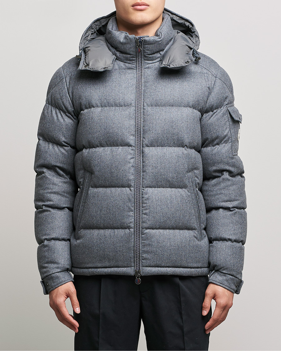 Heren | Jassen | Moncler | Montgenevre Flannel Down Jacket Grey Melange