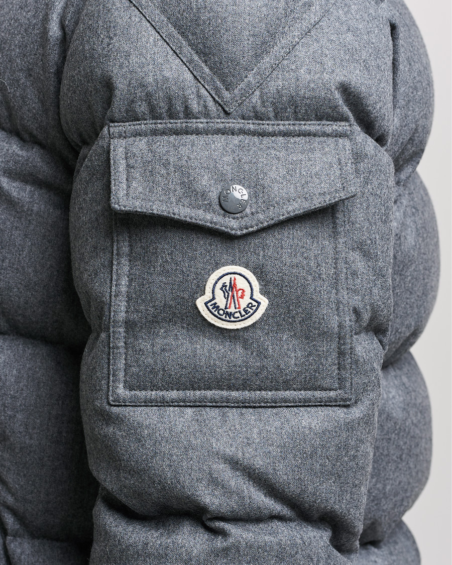 Heren | Jassen | Moncler | Montgenevre Flannel Down Jacket Grey Melange