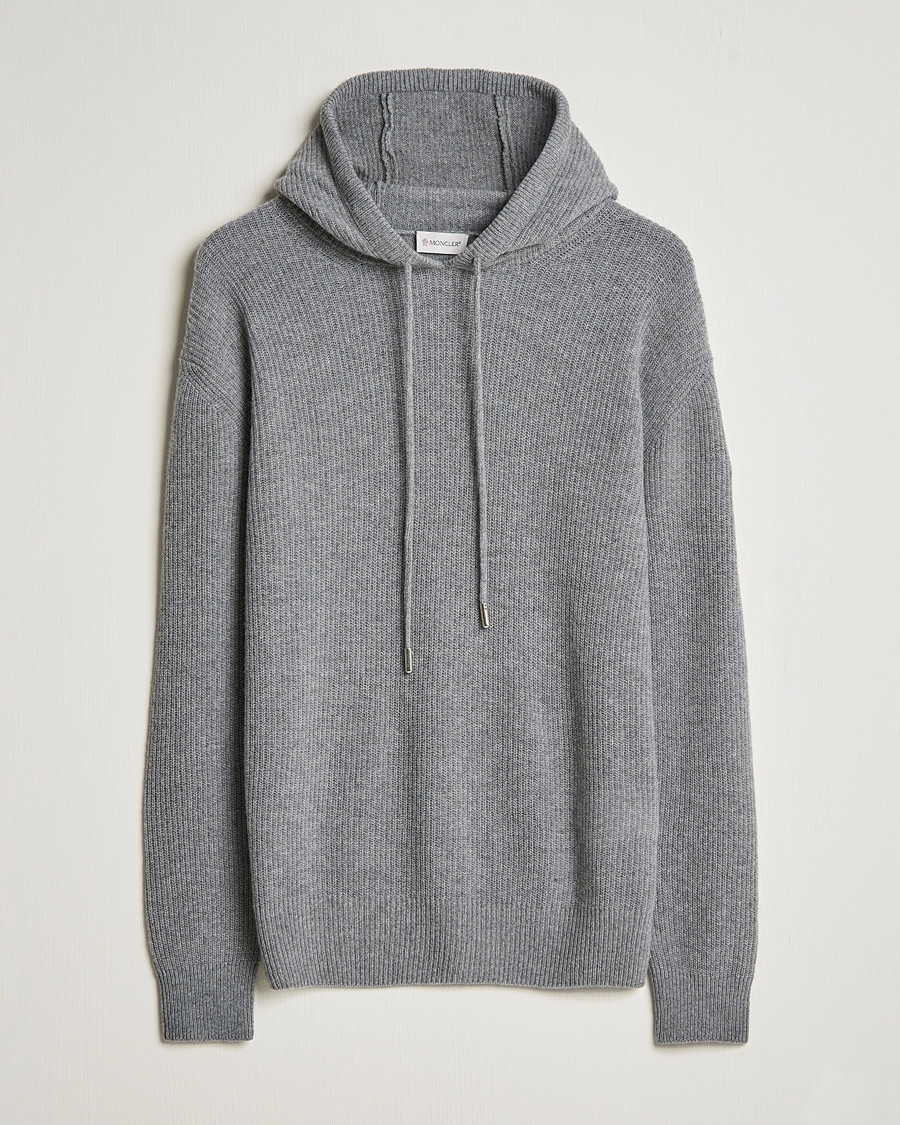 Heren | Truien | Moncler | Cashmere Hoodie Grey Melange