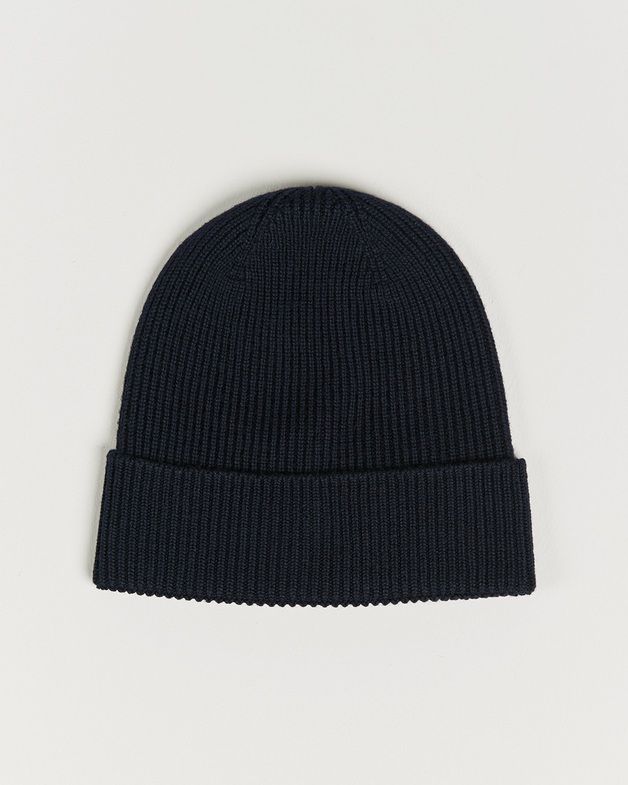 Heren | Moncler Rib Wool Beanie Navy | Moncler | Rib Wool Beanie Navy