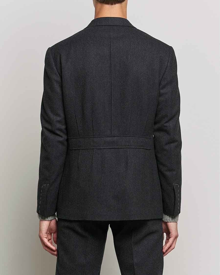 Heren | Blazers | Ralph Lauren Purple Label | Double Breasted Flannel Sportcoat Dark Grey