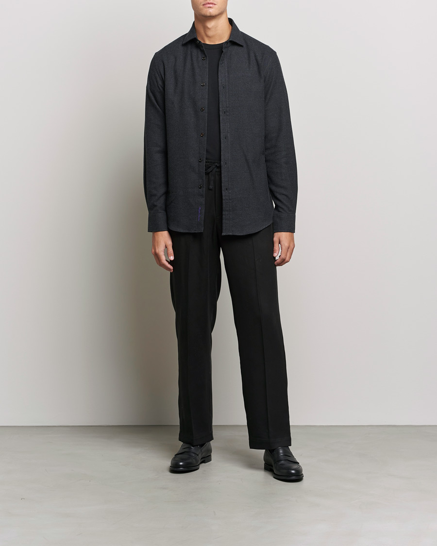 Heren | Overhemden | Ralph Lauren Purple Label | Flannel Sport Shirt Dark Grey