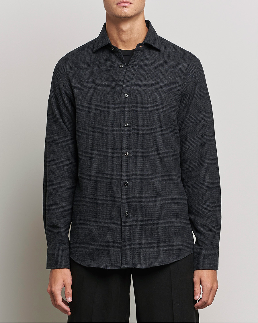 Heren | Overhemden | Ralph Lauren Purple Label | Flannel Sport Shirt Dark Grey