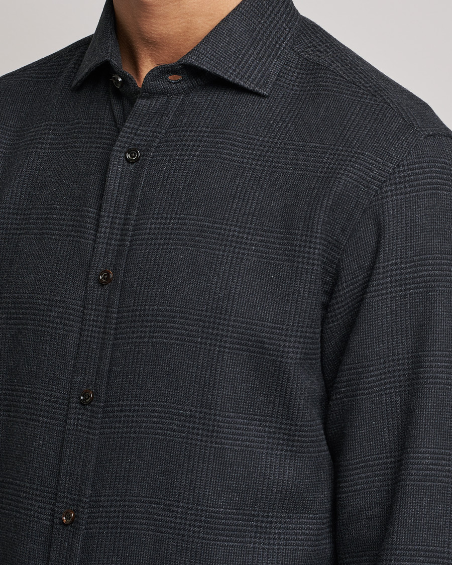 Heren | Overhemden | Ralph Lauren Purple Label | Flannel Sport Shirt Dark Grey