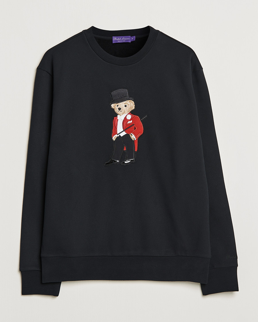 Heren | Truien | Ralph Lauren Purple Label | Lux Fleece Bear Sweatshirt Black