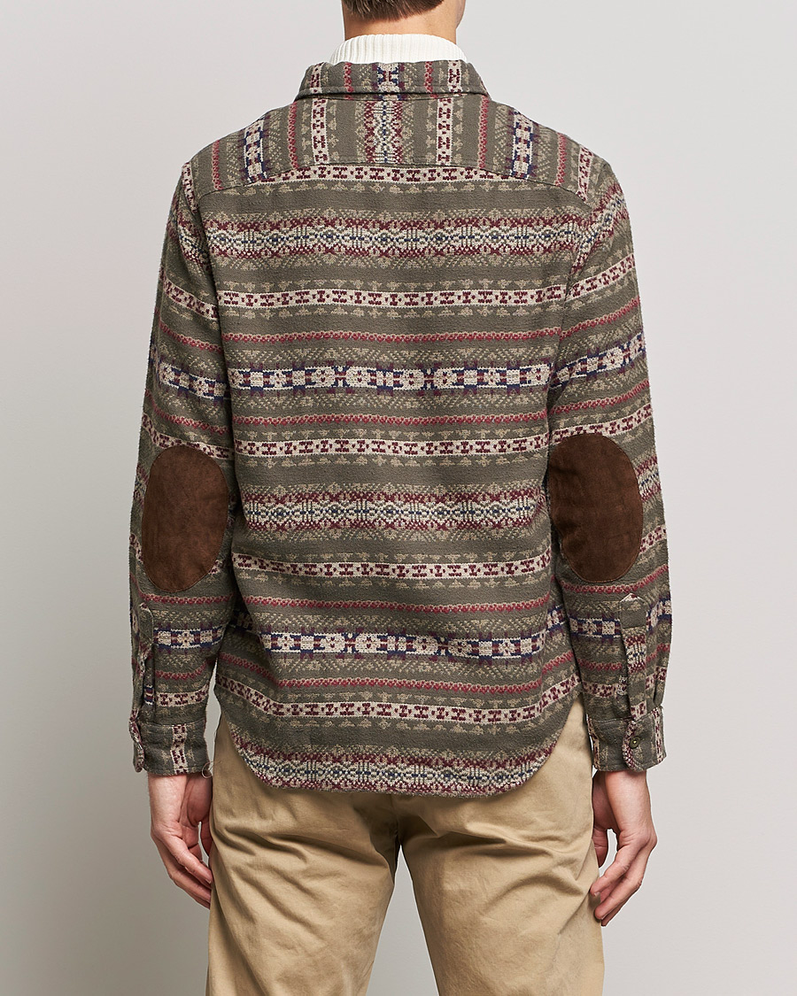 Heren | Overhemden | RRL | Melton Brushed Jacquard Overshirt Olive