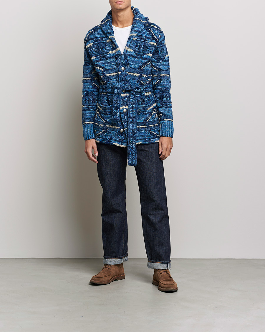 Heren | Truien | RRL | Ranch Shawl Collar Cardigan Indigo Multi