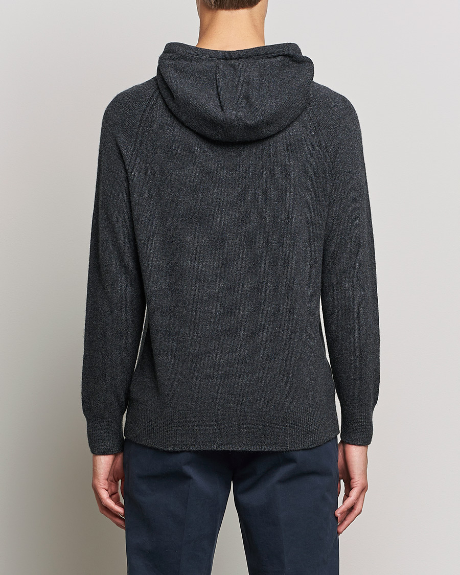 Heren | Truien | Johnstons of Elgin | Seamless Cashmere Hoodie Carbon