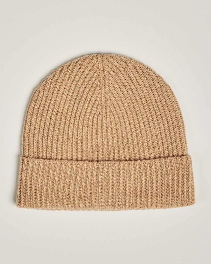 Heren |  | Johnstons of Elgin | Cashmere Ribbed Hat Camel