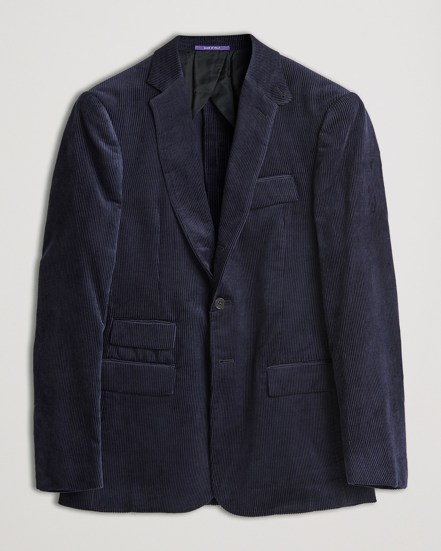 Heren | Blazers | Ralph Lauren Purple Label | Wale Corduroy Blazer Chairman Navy